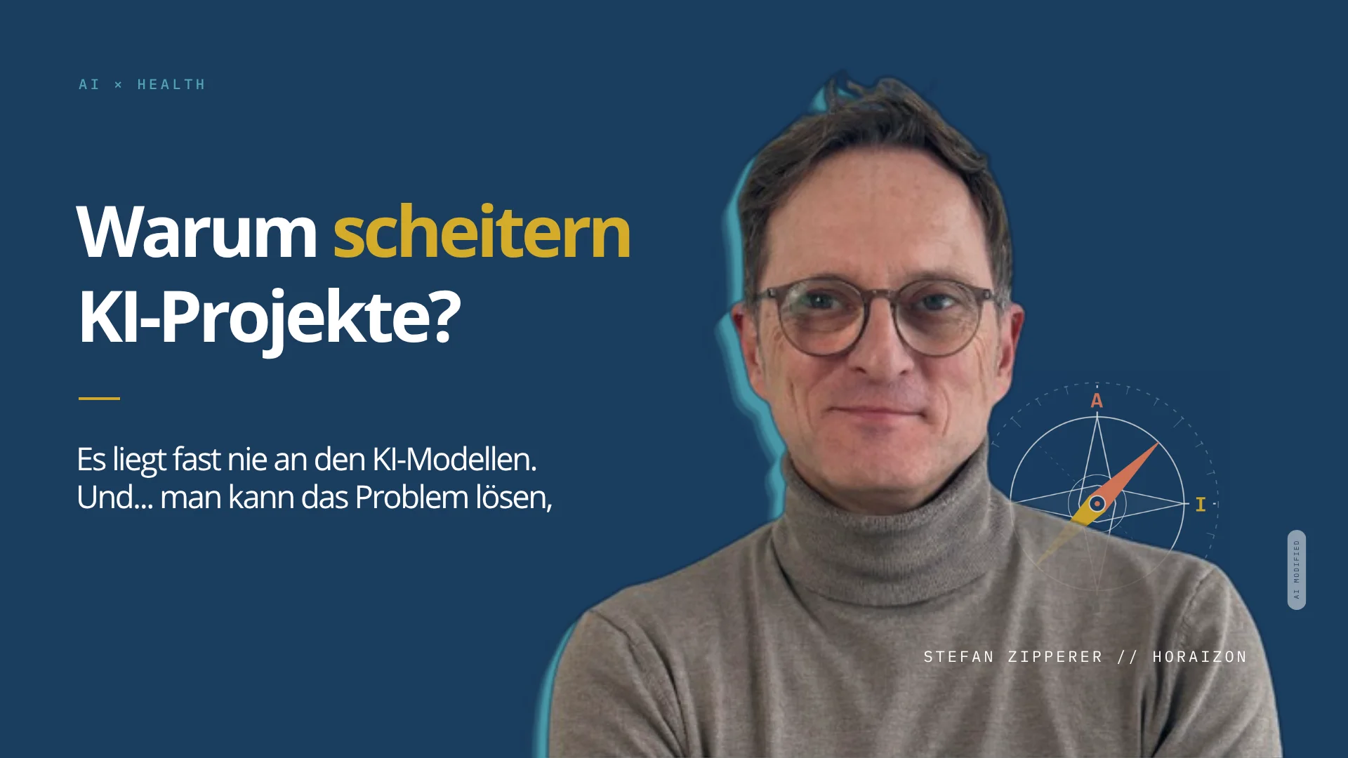 Blueprint-Grafik: drei Hürden auf dem Weg eines KI-Projekts (Kontext, Start bei null, Menschen)